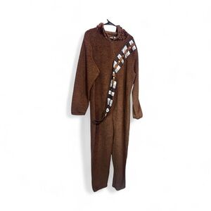 Star Wars hooded jumpsuit adult size L Chewbacca pajamas Halloween costume
